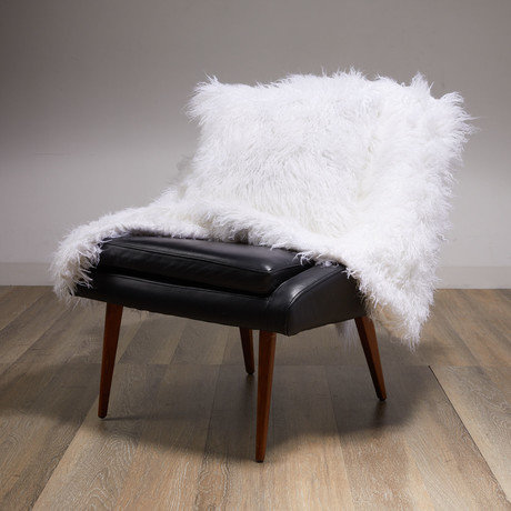 Mongolian Fur Pillow (Beige)