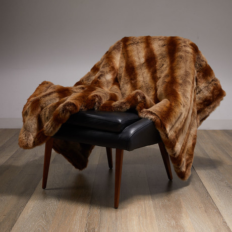 Chinchilla Throw (Gold + Brown)