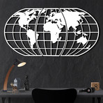 World Map Globe // White