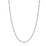 Sterling Silver Sleek Singapore Chain Necklace (16")