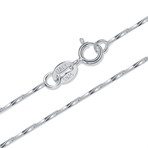 Sterling Silver Twisted Link Chain Necklace (16")