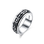 Sterling Silver Celtic Ingrain Rolling Ring (Size 7)