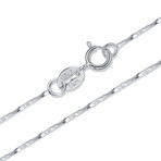 Sterling Silver Twisted Rolo Chain Necklace (16")