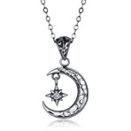 Sterling Silver Filigree Celestial Design Pendant Necklace