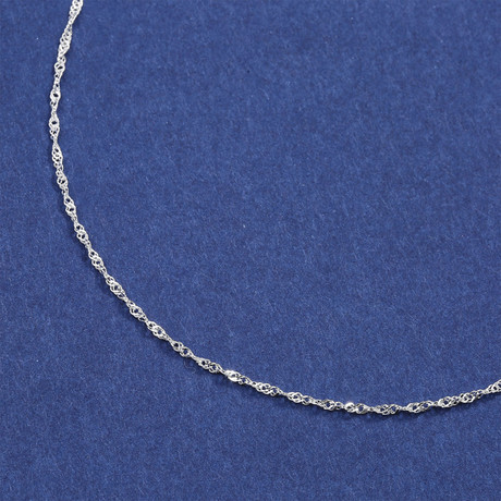 Sterling Silver Classic Twisted Chain Necklace (16")