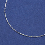 Sterling Silver Classic Twisted Chain Necklace (16")