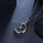 Sterling Silver Filigree Celestial Design Pendant Necklace