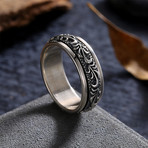 Sterling Silver Norwegian Inscribe Rolling Ring (Size 7)