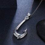 Sterling Silver Vikings Hook Pendant Necklace