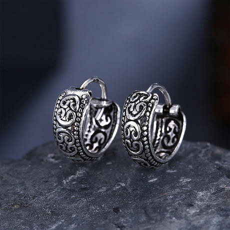 Sterling Silver Scandinavian Filigree Clip-On Earrings