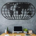 World Map Globe // Black
