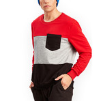 Rio Sweatshirt // Red + Gray + Black (S)