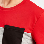 Rio Sweatshirt // Red + Gray + Black (S)