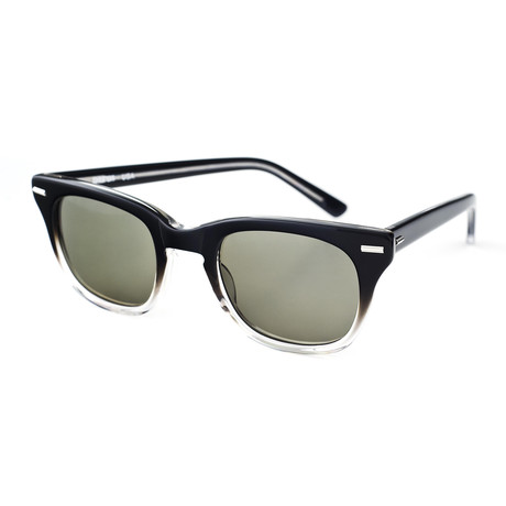 Freeway Polarized Sunglasses // Black Fade Frame + Green + Gray Lens (Small)