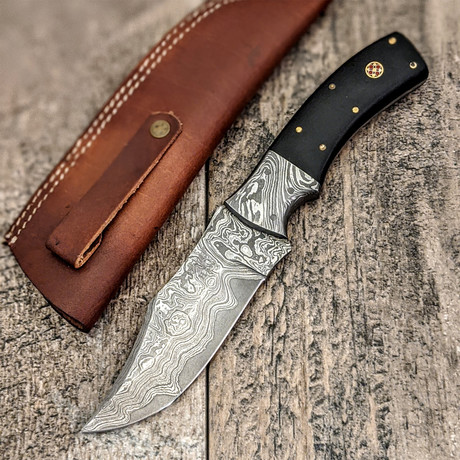 Damascus Clip Point Hunter