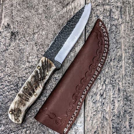 Hand Forged Damascus Hunter Drop Point