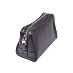 Men's Grained Leather Toiletry Bag // Black