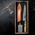 Forged VG10 Chef's Knife in Giftbox + Leather Sheath