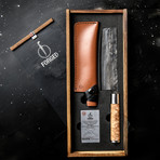 Forged VG10 Cleaver in Giftbox + Leather Sheath