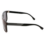 Hugo Boss // Men's 0879 Sunglasses // Matte Brown + Carbon Black