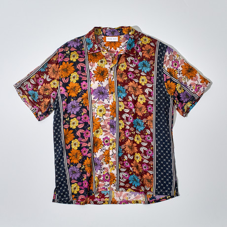 Andrew Short Sleeve Button-Down Camp Collar + Straight Hem // Multicolor (S)
