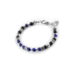 Aceveo Bracelet // Silver + Blue + Black
