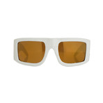 Unisex Plaque Sunglasses // White