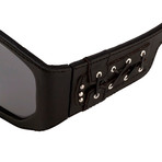 Unisex Leather Sunglasses // Black