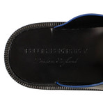 Men's Contrast Leather Crossover Slippers // Black (US: 9)