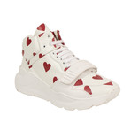 Women's Regis Heart Print High-Top Sneakers // White (US: 8.5)