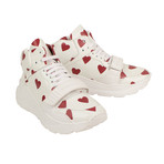 Women's Regis Heart Print High-Top Sneakers // White (US: 8.5)