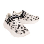 Women's Spotted Animal Print Leather Sneakers // White (US: 8.5)