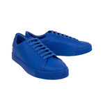 Men's Perforated Check Leather Sneakers // Blue (US: 5)