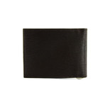 Textured Money-Clip Bi-Fold Wallet // Brown