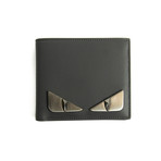 Fendi // Brushed Metal Eye Bi-Fold Wallet // Gray