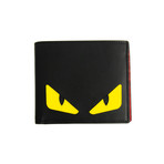 Fendi // Contrast Eyes Bi-Fold Wallet // Black