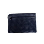 Bottega Veneta // Woven Leather Clutch // Blue