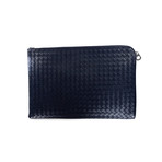 Bottega Veneta // Woven Leather Clutch // Blue