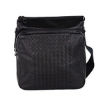 Bottega Veneta // Woven Front Panel Side Bag // Black