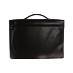 Longchamp // Textured Leather Briefcase Bag // Brown