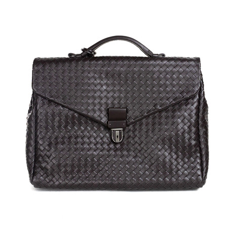 Bottega Veneta // Woven Leather Handbag // Brown