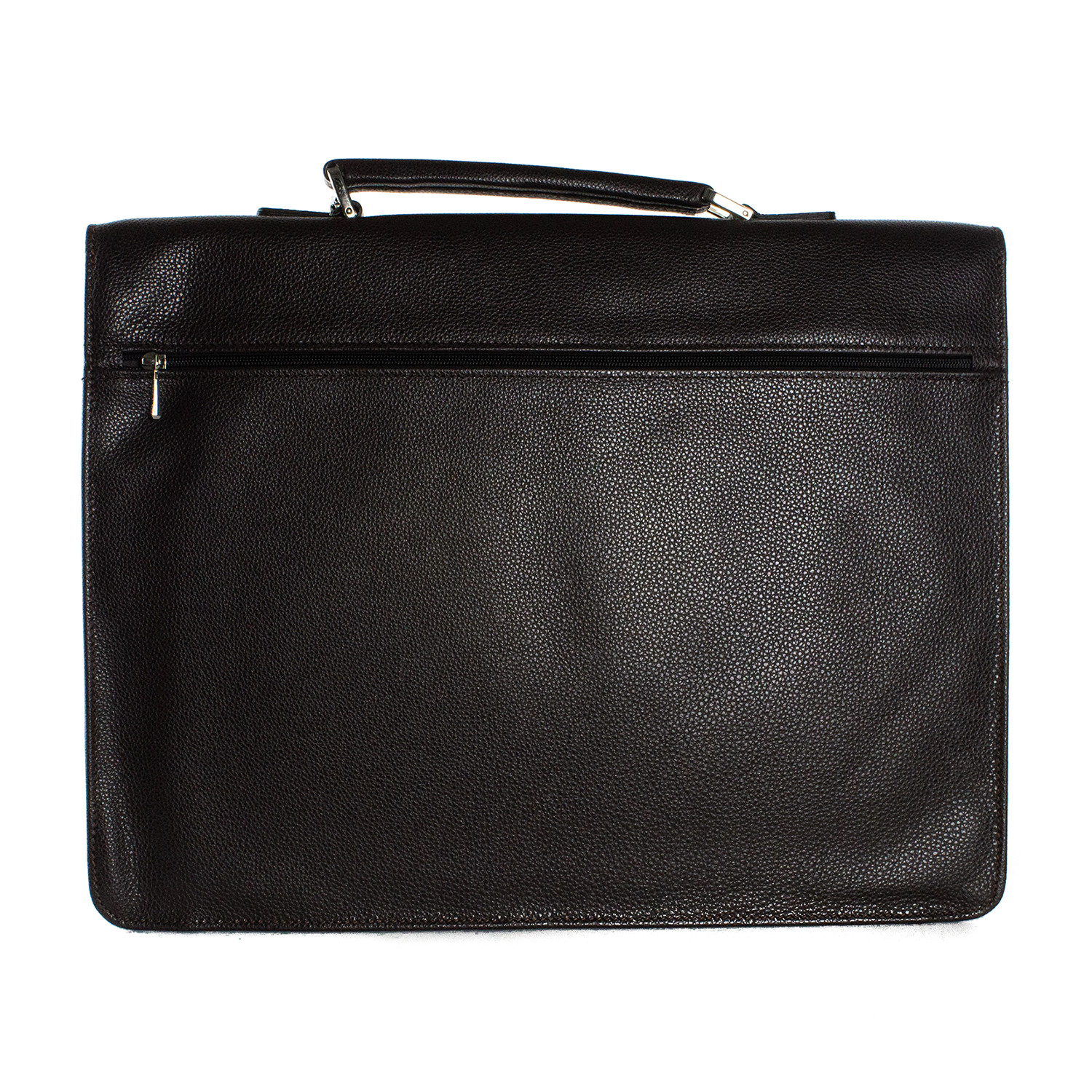 Longchamp // Textured Leather Briefcase Bag // Dark Brown - Designer ...