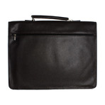 Longchamp // Textured Leather Briefcase Bag // Dark Brown