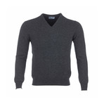 Wool V-Neck Sweater // Charcoal (S)