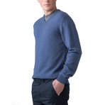 Cashmere V-Neck Sweater // Bluewash (S)