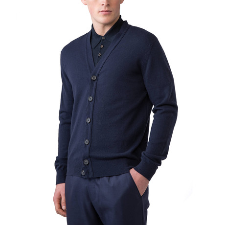 Cashmere Cardigan // Navy (XS) - Johnstons of Elgin PERMANENT STORE ...