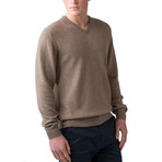 Cashmere V-Neck Sweater // Otter (XS)