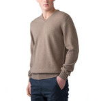 Cashmere V-Neck Sweater // Otter (XS)