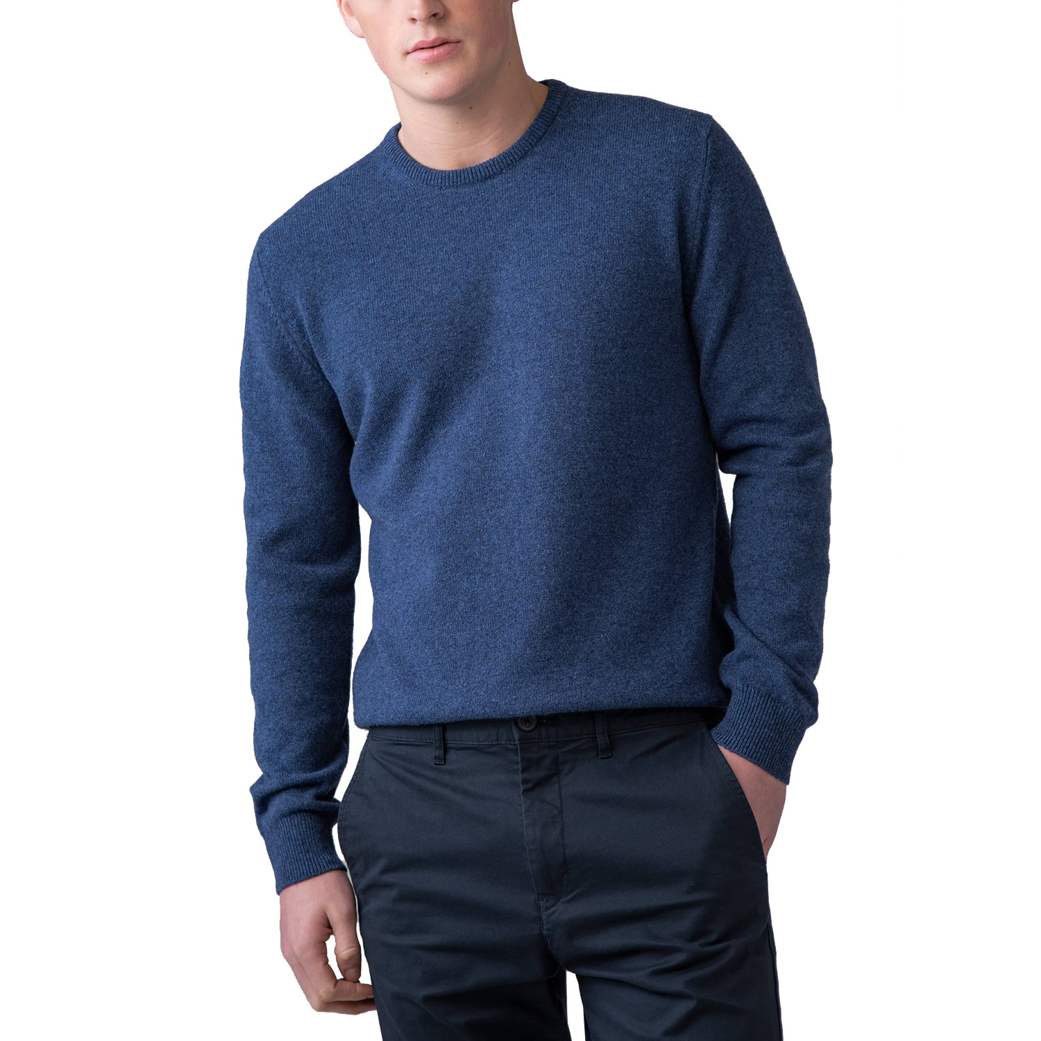 Cashmere Crew Neck Sweater // Bluewash (M) - Johnstons of Elgin - Touch ...