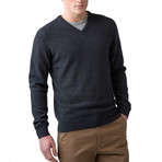Cashmere V-Neck Sweater // Carbon (XL)